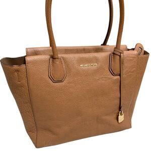MICHAEL KORS Large Luggage Saffiano Leather MERCER Top Zip E/W Gallery Tote